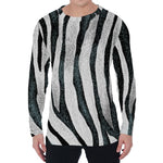 White Tiger Stripe Pattern Print Men's Long Sleeve T-Shirt