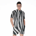White Tiger Stripe Pattern Print Men's Romper