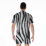 White Tiger Stripe Pattern Print Men's Rompers