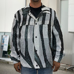 White Tiger Stripe Pattern Print Men's Shirt Jacket