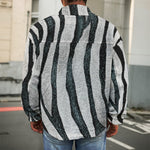 White Tiger Stripe Pattern Print Men's Shirt Jacket