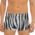 White Tiger Stripe Pattern Print Men's Short Boxer Briefs