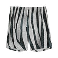 White Tiger Stripe Pattern Print Men's Athletic Shorts