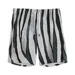 White Tiger Stripe Pattern Print Men's Sports Shorts