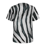 White Tiger Stripe Pattern Print Men's Sports T-Shirt