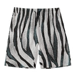 White Tiger Stripe Pattern Print Men's Swim Trunks