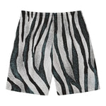 White Tiger Stripe Pattern Print Men's Swim Trunks