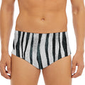White Tiger Stripe Pattern Print Men's Triangle Swim Briefs