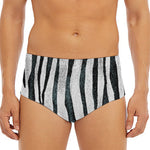 White Tiger Stripe Pattern Print Men's Triangle Swim Briefs