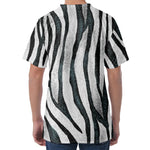 White Tiger Stripe Pattern Print Men's Velvet T-Shirt