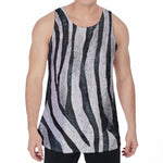White Tiger Stripe Pattern Print Men's Velvet Tank Top