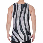 White Tiger Stripe Pattern Print Men's Velvet Tank Top