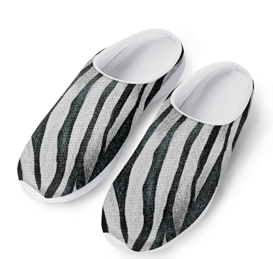 White Tiger Stripe Pattern Print Mesh Casual Shoes