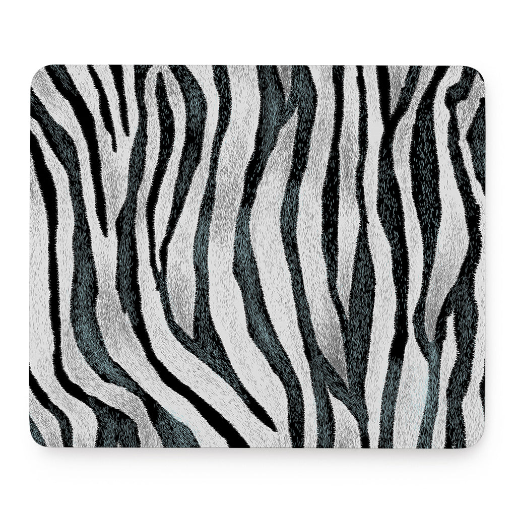 White Tiger Stripe Pattern Print Mouse Pad