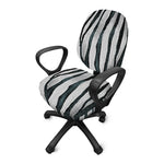 White Tiger Stripe Pattern Print Office Chair Cover