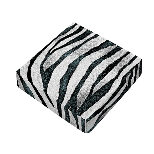 White Tiger Stripe Pattern Print Outdoor Seat Cushion Cover