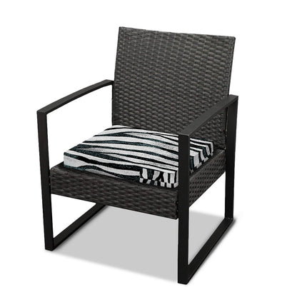 White Tiger Stripe Pattern Print Outdoor Seat Cushion Cover