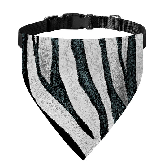 White Tiger Stripe Pattern Print Over The Collar Dog Bandana