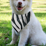 White Tiger Stripe Pattern Print Over The Collar Dog Bandana