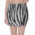 White Tiger Stripe Pattern Print Pencil Mini Skirt