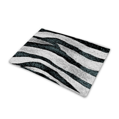 White Tiger Stripe Pattern Print Pet Cooling Mat Cover