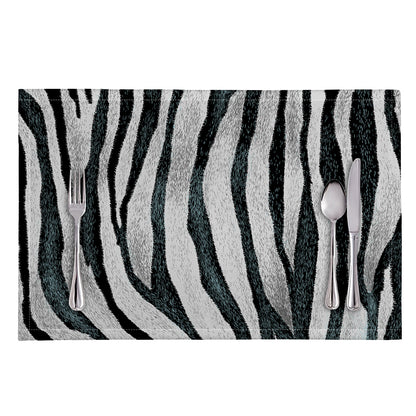 White Tiger Stripe Pattern Print Placemat