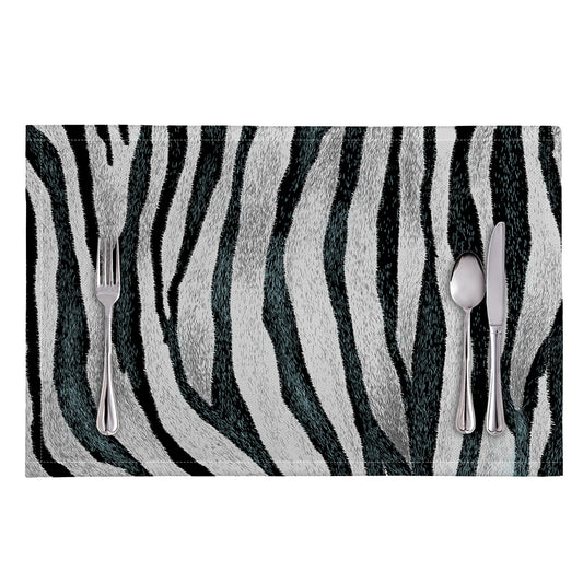 White Tiger Stripe Pattern Print Placemat