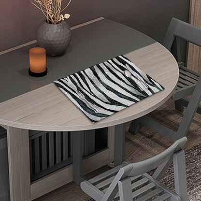 White Tiger Stripe Pattern Print Placemat