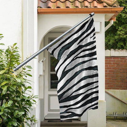 White Tiger Stripe Pattern Print Polyester Flag