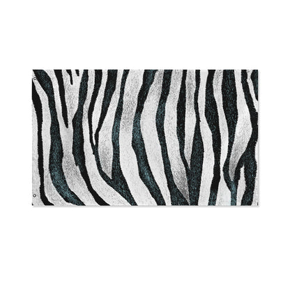 White Tiger Stripe Pattern Print Polyester Flag