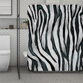 White Tiger Stripe Pattern Print Polyester Shower Curtain