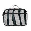 White Tiger Stripe Pattern Print Portable Lunch Bag
