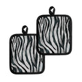 White Tiger Stripe Pattern Print Pot Holders