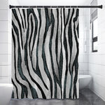 White Tiger Stripe Pattern Print Premium Shower Curtain
