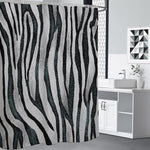 White Tiger Stripe Pattern Print Premium Shower Curtain