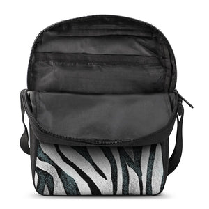 White Tiger Stripe Pattern Print Rectangular Crossbody Bag