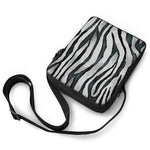 White Tiger Stripe Pattern Print Rectangular Crossbody Bag