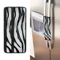 White Tiger Stripe Pattern Print Refrigerator Handle Covers