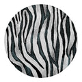 White Tiger Stripe Pattern Print Round Blanket