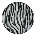 White Tiger Stripe Pattern Print Round Floor Mat