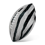 White Tiger Stripe Pattern Print Rugby Ball