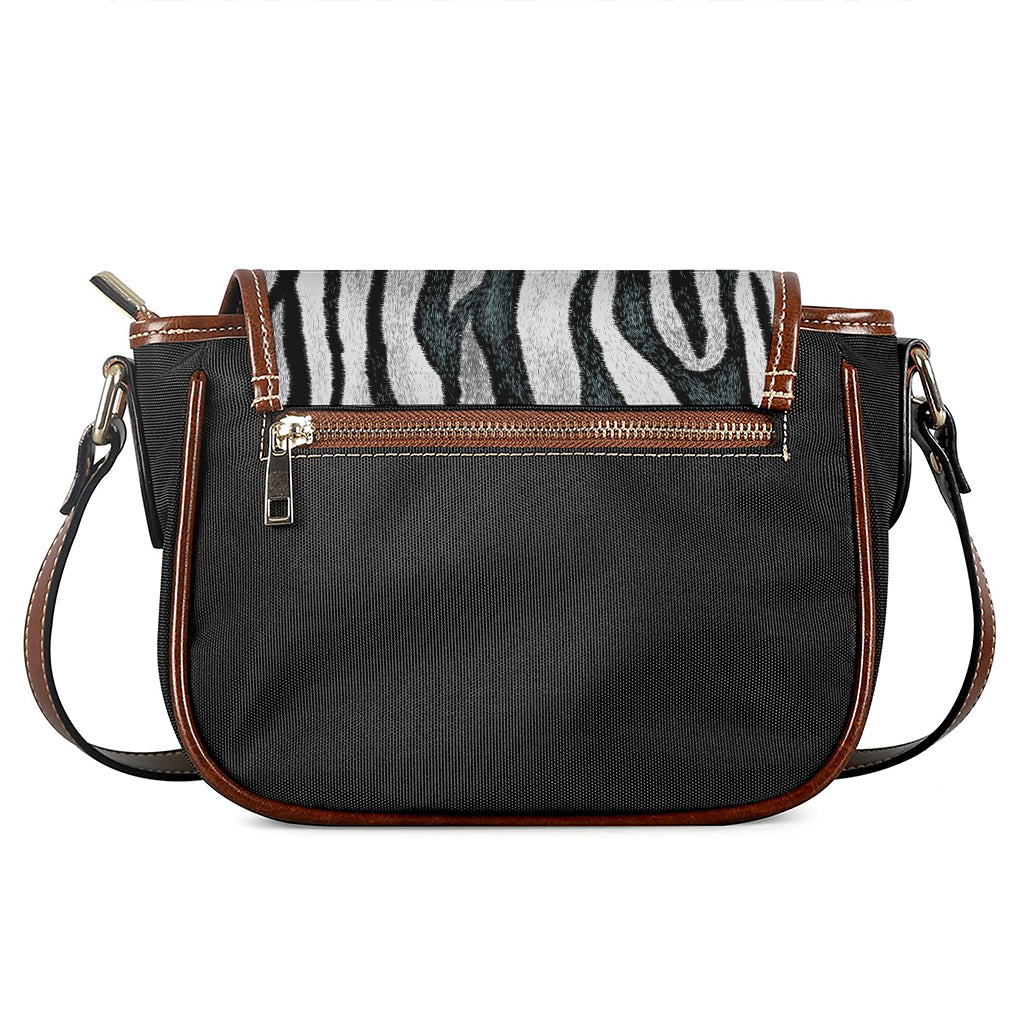 White Tiger Stripe Pattern Print Saddle Bag
