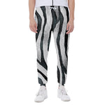 White Tiger Stripe Pattern Print Scuba Joggers