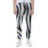 White Tiger Stripe Pattern Print Scuba Joggers