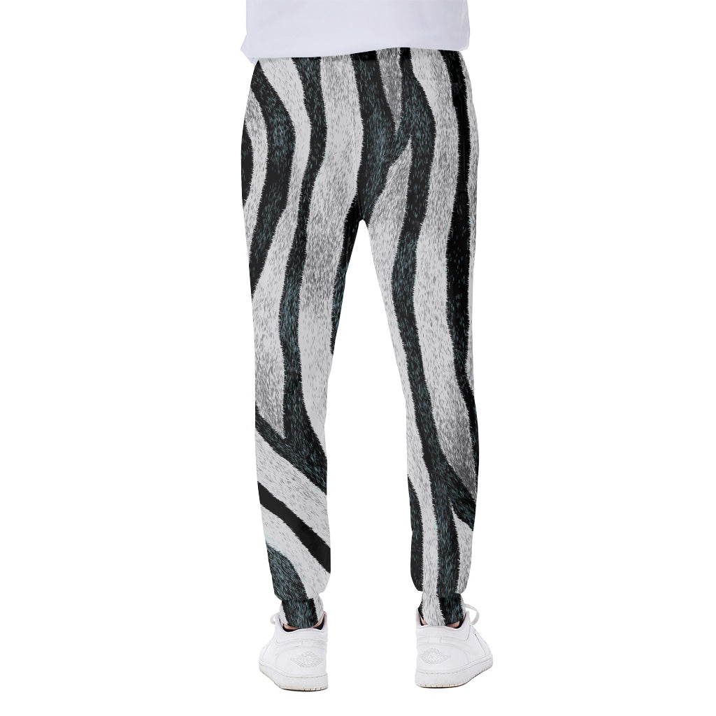 White Tiger Stripe Pattern Print Scuba Joggers