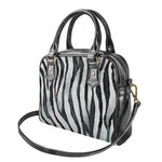 White Tiger Stripe Pattern Print Shoulder Handbag