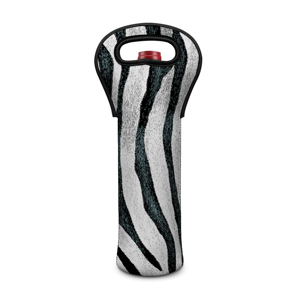 White Tiger Stripe Pattern Print Single Neoprene Wine Tote
