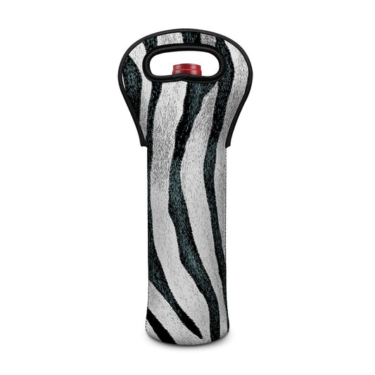White Tiger Stripe Pattern Print Single Neoprene Wine Tote