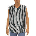 White Tiger Stripe Pattern Print Sleeveless Baseball Jersey