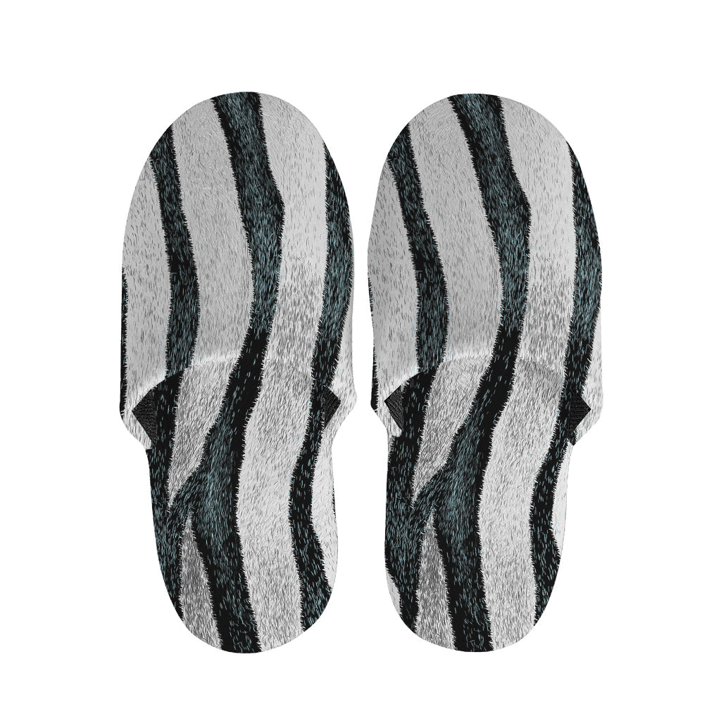 White Tiger Stripe Pattern Print Slippers